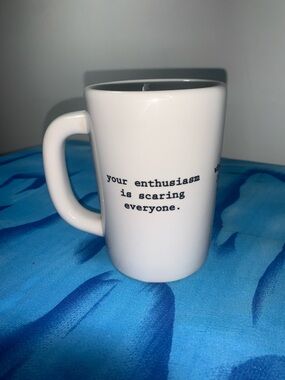 Fishs Eddy Ceramic Quote Mug - 'Your Enthusiasm Is Scaring Everyone' +